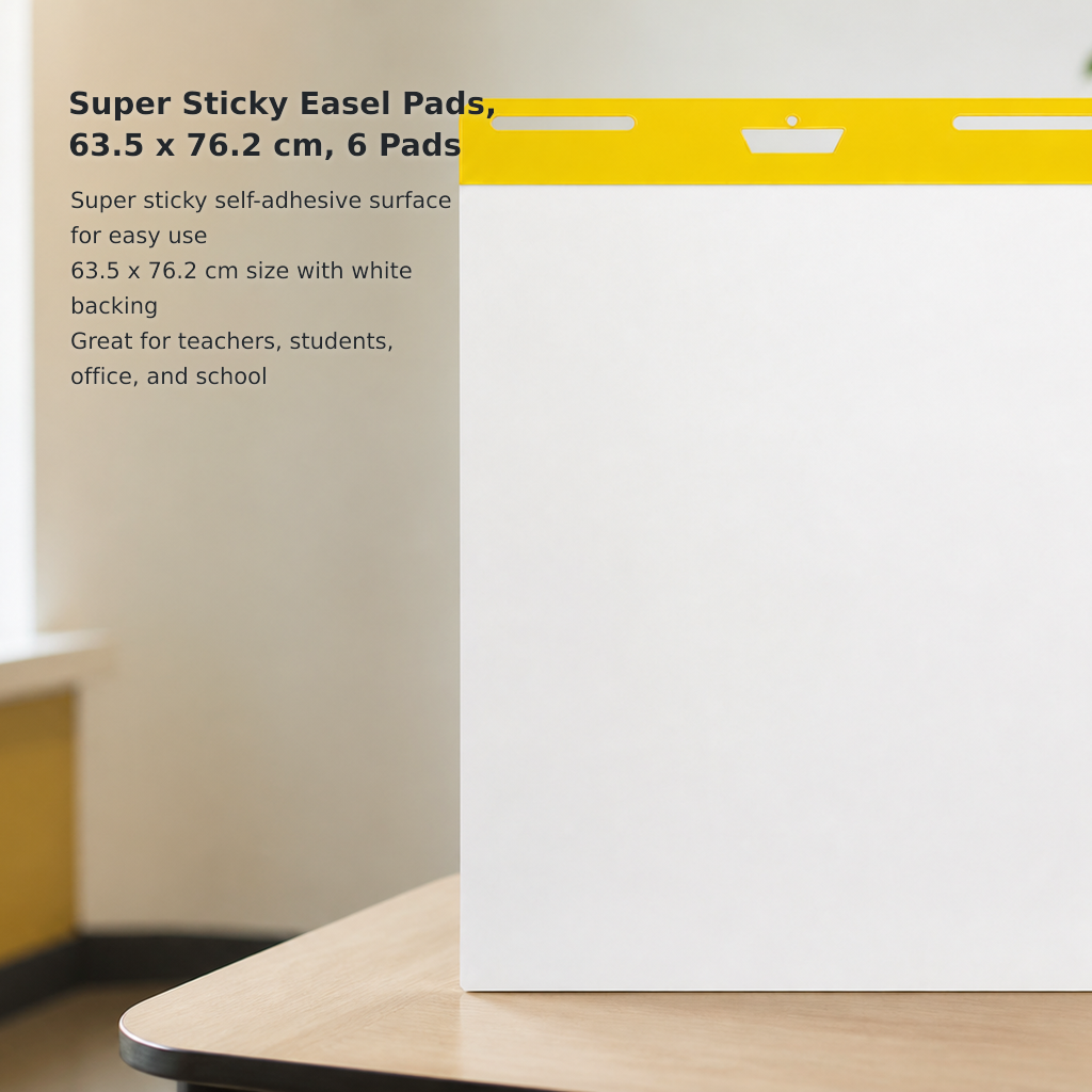 6-Pack Self-Stick Easel Pads – 63.5 × 76.2 cm